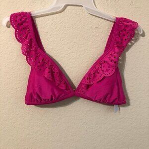 Joe Boxer Bikini Top Pink Ruffle Eyelet